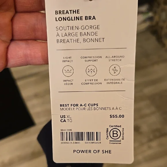 Athleta Navy and Light Pink Sports Bra - Picture 3 of 3